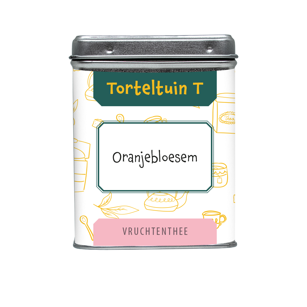 Theeboetiek-Blikje oranje bloesem